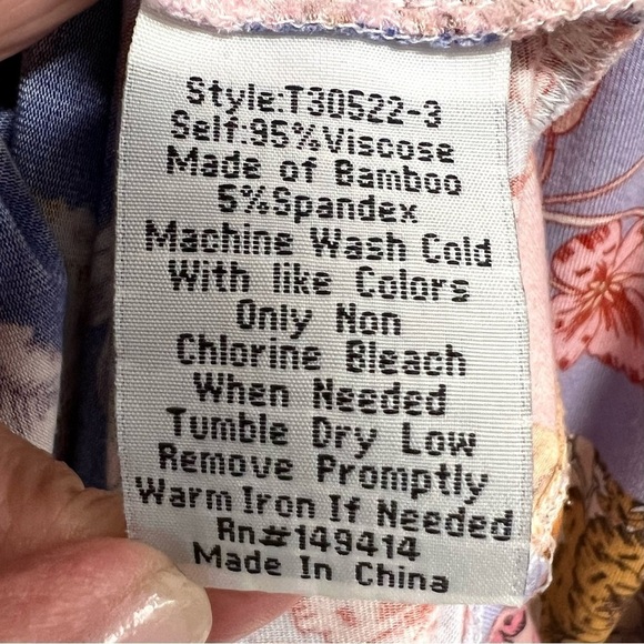 Johnny Was Cosmo Easy Fit Tea Length Patchwork Bamboo Midi Dress Women Large - Picture 15 of 16